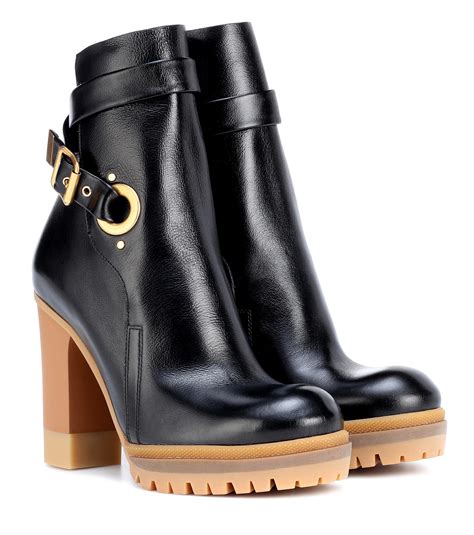 chloe black leather ankle boots|chloe ankle boots for women.